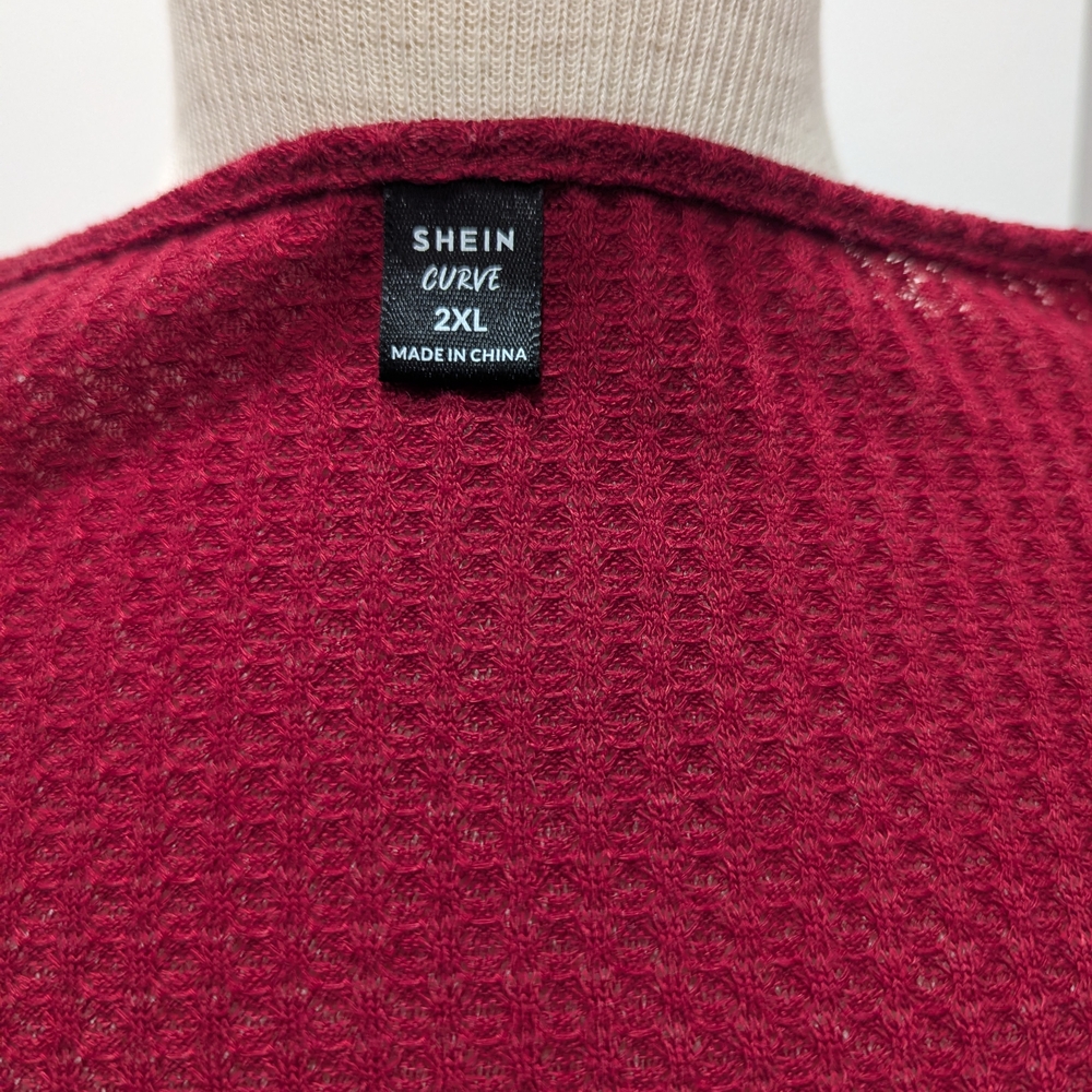SHEIN Red Textured Romper - Picture 5 of 5